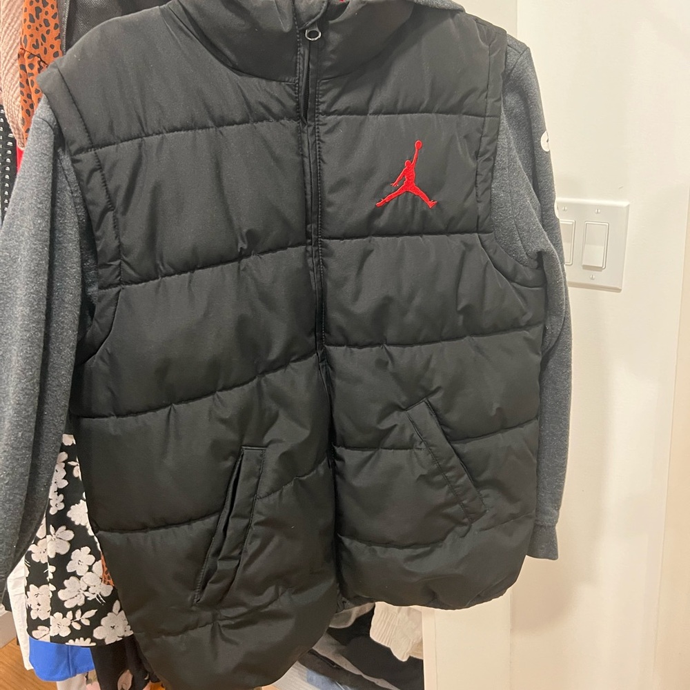 Jordan Red and Black Hooded Vest